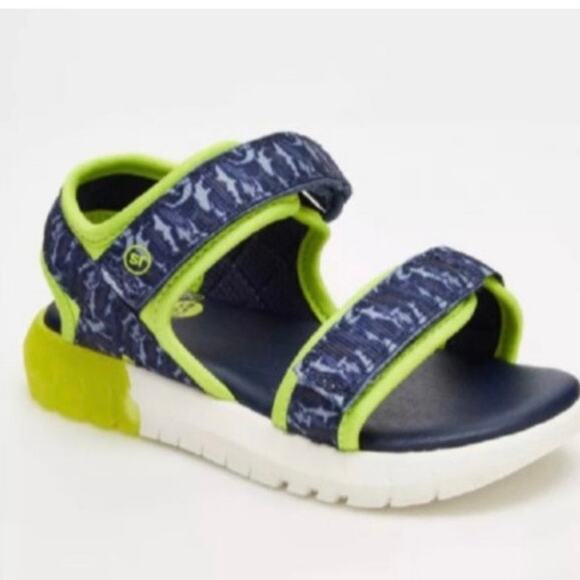 Surprize by Stride Rite New Navy & Yellow Lumos Light-Up Sandal Size 10 - Picture 1 of 7